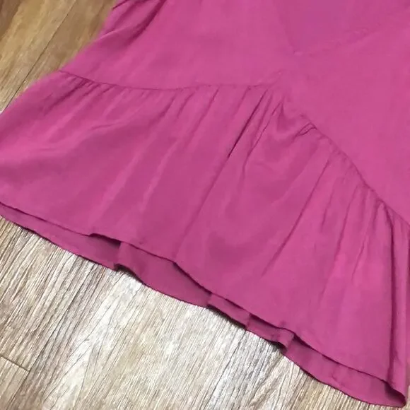 Abound Pink Ruffle Sleeve Peplum Hemline Blouse Size XS - Picture 4 of 7